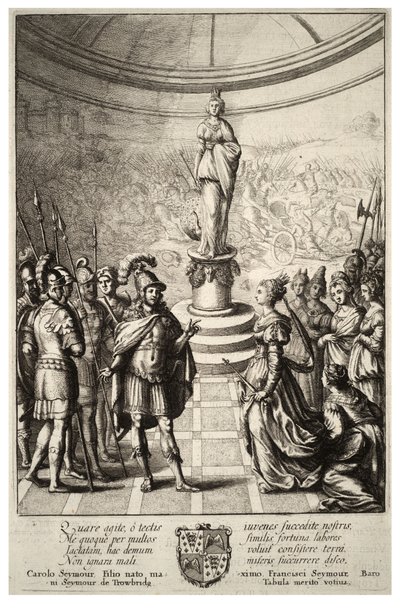 Dido and Aeneas. State 2 by Wenceslaus Hollar